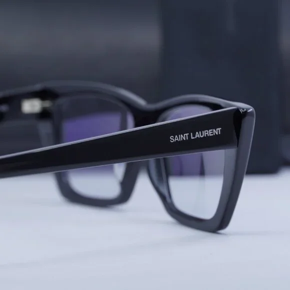 Saint Laurent SL276 MICA 025 Cat Eye Sunglasses - Black/Clear - Picture 8 of 12